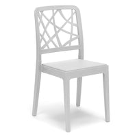 Set 6 sedie in polipropilene PENELOPE, 100% MADE IN ITALY, impilabile, resistente ai raggi UV, design moderno, ideale per sala da pranzo, cucina, sala d’attesa, bar, ristoranti o giardino, colore Bianco