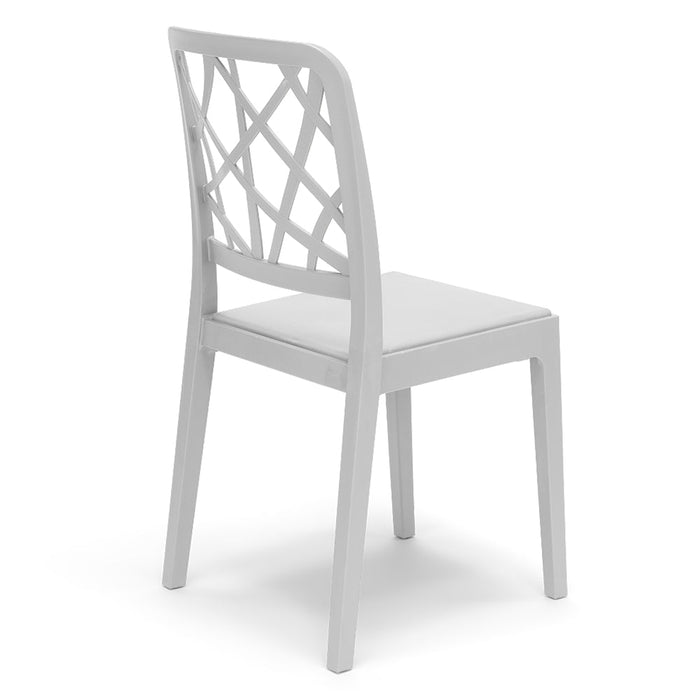 Set 2 sedie in polipropilene PENELOPE, 100% MADE IN ITALY, impilabile, resistente ai raggi UV, design moderno, ideale per sala da pranzo, cucina, sala d’attesa, bar, ristoranti o giardino, colore Bianco