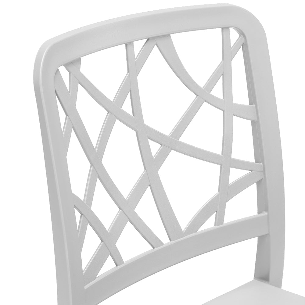 Set 4 sedie in polipropilene PENELOPE, 100% MADE IN ITALY, impilabile, resistente ai raggi UV, design moderno, ideale per sala da pranzo, cucina, sala d’attesa, bar, ristoranti o giardino, colore Bianco