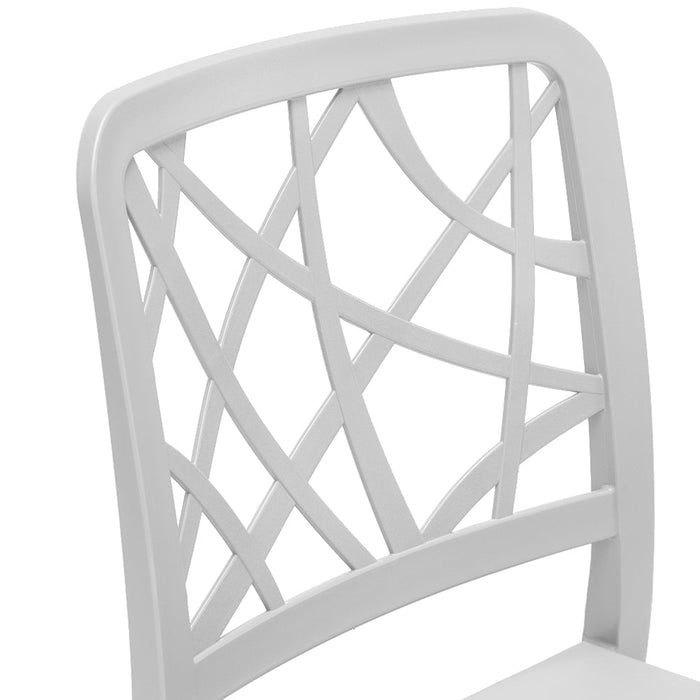 Set 2 sedie in polipropilene PENELOPE, 100% MADE IN ITALY, impilabile, resistente ai raggi UV, design moderno, ideale per sala da pranzo, cucina, sala d’attesa, bar, ristoranti o giardino, colore Bianco