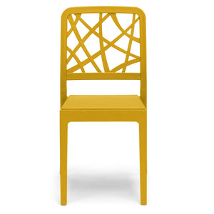 Set 2 sedie in polipropilene PENELOPE, 100% MADE IN ITALY, impilabile, resistente ai raggi UV, design moderno, ideale per sala da pranzo, cucina, sala d’attesa, bar, ristoranti o giardino, colore Senape