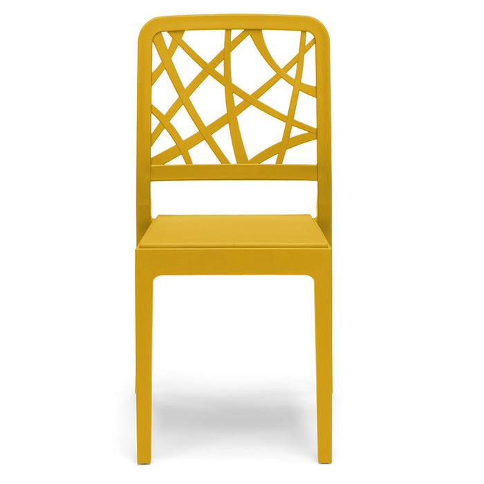 Set 2 sedie in polipropilene PENELOPE, 100% MADE IN ITALY, impilabile, resistente ai raggi UV, design moderno, ideale per sala da pranzo, cucina, sala d’attesa, bar, ristoranti o giardino, colore Senape