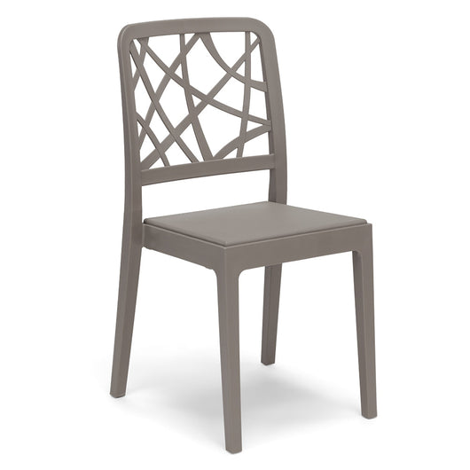 Set 6 sedie in polipropilene PENELOPE, 100% MADE IN ITALY, impilabile, resistente ai raggi UV, design moderno, ideale per sala da pranzo, cucina, sala d’attesa, bar, ristoranti o giardino, colore Tortora