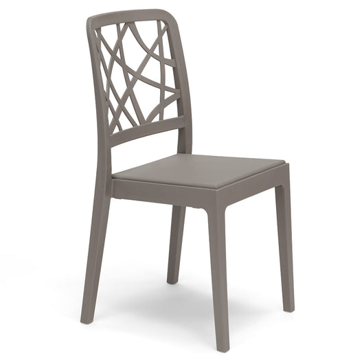 Sedia in polipropilene PENELOPE, impilabile, resistente ai raggi UV, design moderno, ideale per sala da pranzo, cucina, sala d’attesa, bar, ristoranti o giardino, colore Tortora