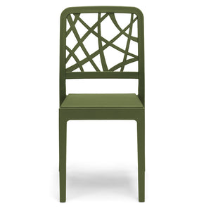 Sedia in polipropilene PENELOPE, impilabile, resistente ai raggi UV, design moderno, ideale per sala da pranzo, cucina, sala d’attesa, bar, ristoranti o giardino, colore Verde Oliva