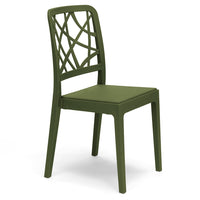 Sedia in polipropilene PENELOPE, impilabile, resistente ai raggi UV, design moderno, ideale per sala da pranzo, cucina, sala d’attesa, bar, ristoranti o giardino, colore Verde Oliva