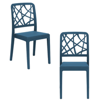 Set 2 sedie in polipropilene PENELOPE, 100% MADE IN ITALY, impilabile, resistente ai raggi UV, design moderno, ideale per sala da pranzo, cucina, sala d’attesa, bar, ristoranti o giardino, colore Petrolio