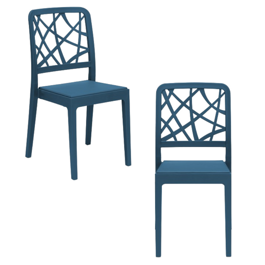 Set 2 sedie in polipropilene PENELOPE, 100% MADE IN ITALY, impilabile, resistente ai raggi UV, design moderno, ideale per sala da pranzo, cucina, sala d’attesa, bar, ristoranti o giardino, colore Petrolio