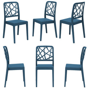 Set 6 sedie in polipropilene PENELOPE, 100% MADE IN ITALY, impilabile, resistente ai raggi UV, design moderno, ideale per sala da pranzo, cucina, sala d’attesa, bar, ristoranti o giardino, colore Petrolio