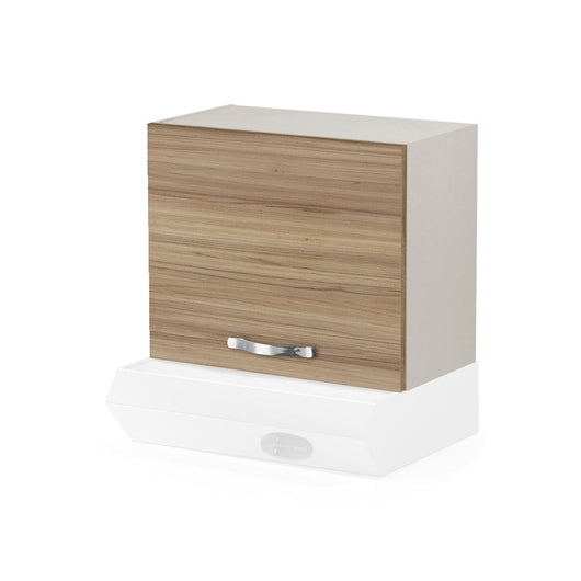 Pensile Cappa per cucina componibile da 60 cm con un'anta linea MAKA, realizzato in legno 100% MADE IN ITALY, colore Noce