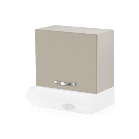 Pensile Cappa per cucina componibile da 60 cm con un'anta linea MAKA, realizzato in legno 100% MADE IN ITALY, colore Tortora