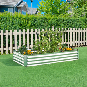 Aiuola Rialzata Celano Bordura Rettangolare in Acciaio Zincato 180x90x30 cm color Argento [en.casa]