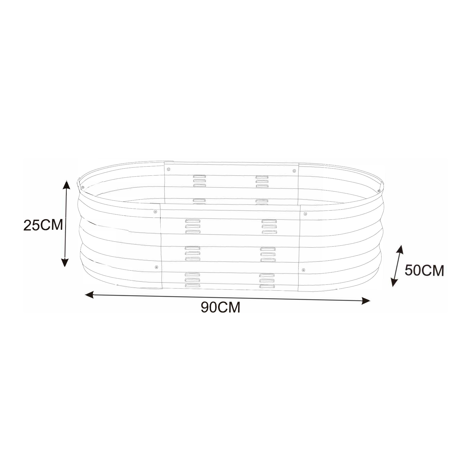 Bordatura Alfedena per Aiuola Alta 90 x 50 x 25 cm casa.pro