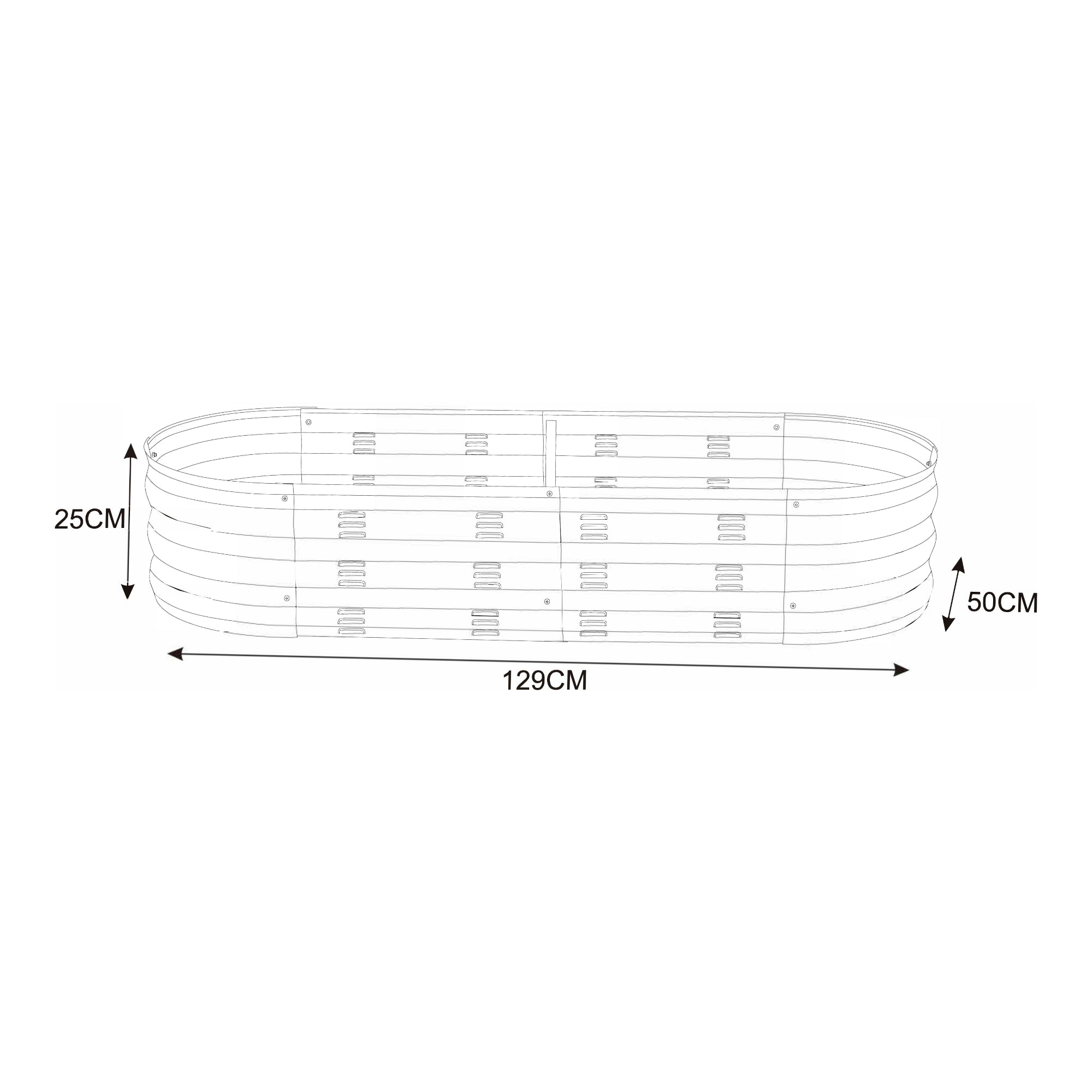 Bordatura Alfedena per Aiuola Alta 129 x 50 x 25 cm casa.pro