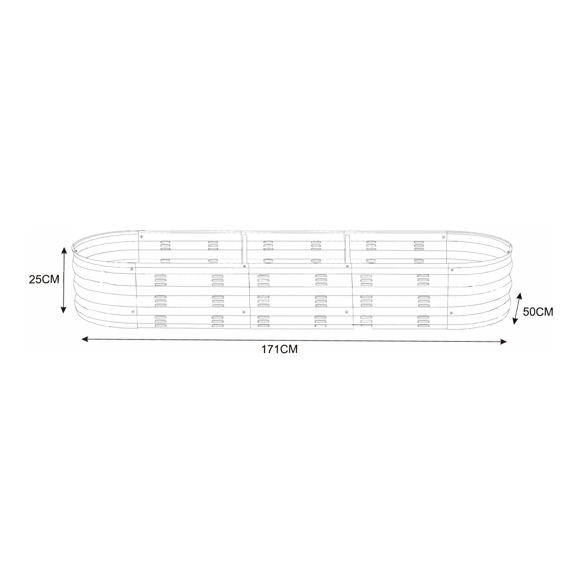 Bordatura Alfedena per Aiuola Alta 171 x 50 x 25 cm casa.pro