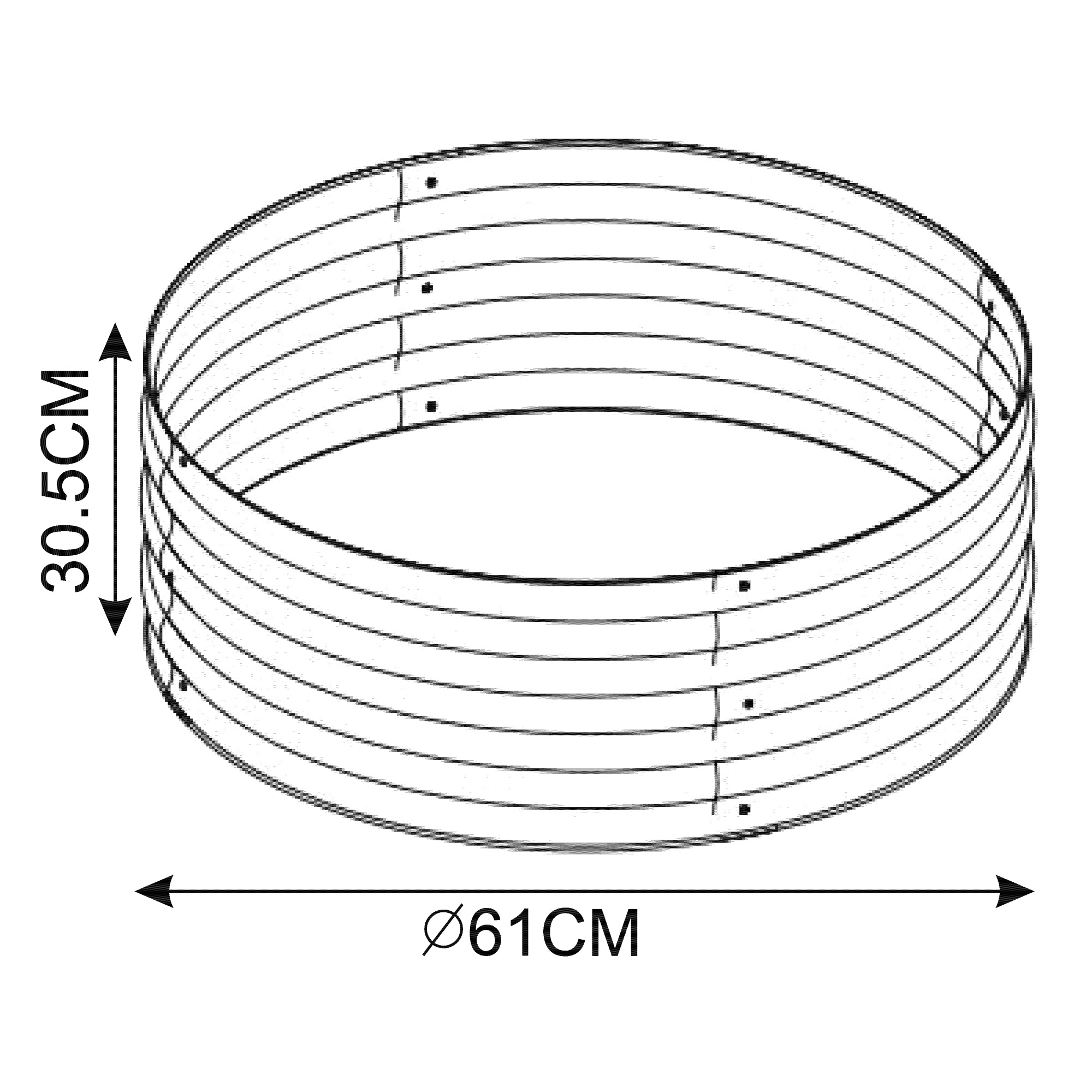 Bordatura Andrano per Aiuola Alta 61 x 30,5 cm Rotondo casa.pro