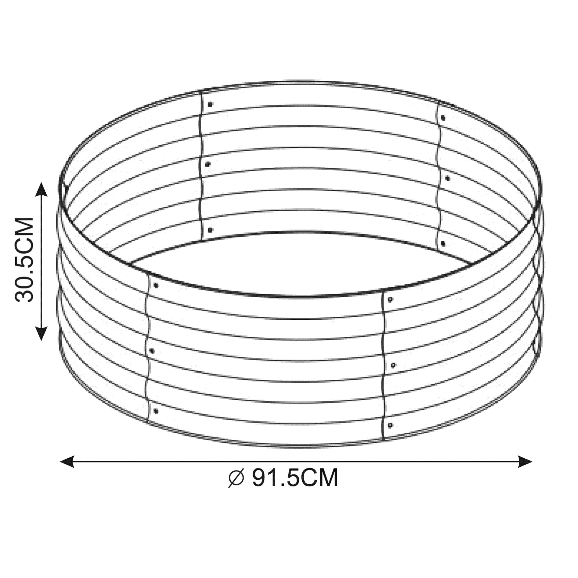 Bordatura Andrano per Aiuola Alta 91,5 x 30,5 cm Rotondo casa.pro