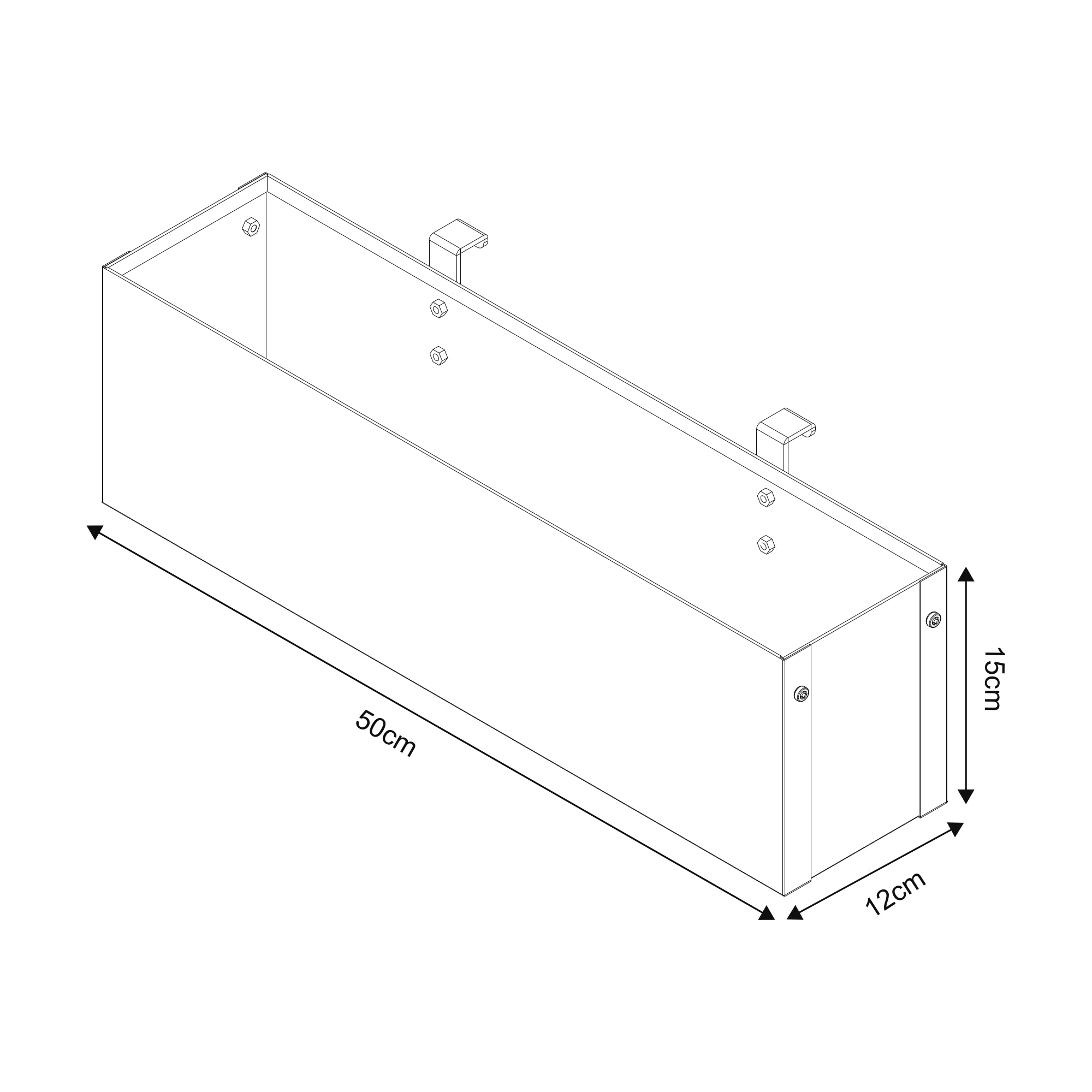 Cassetta di Fiori Achtkarspelen per Balcone 50 x 12 x 15 cm Antracite [en.casa]