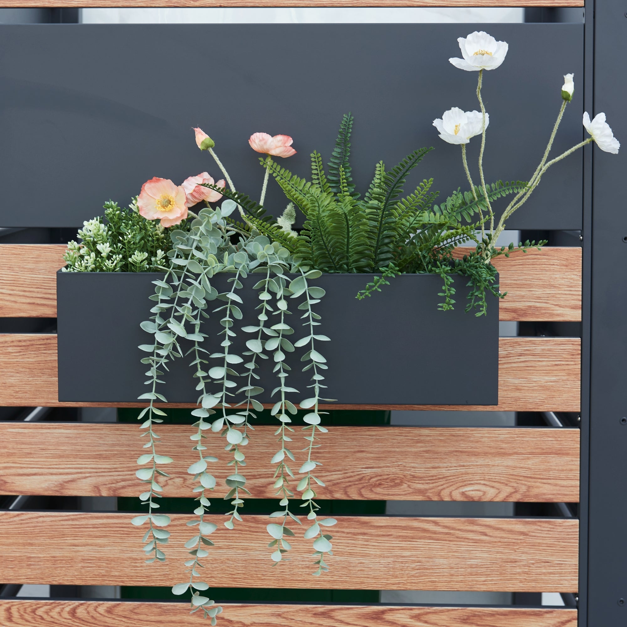 Cassetta di Fiori Achtkarspelen per Balcone 50 x 12 x 15 cm Antracite [en.casa]