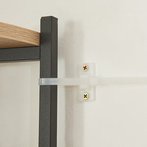 Scaffale Angolare Ulfborg con 6 Ripiani 160 x 30 x 30 cm - Nero / Effetto Rovere [en.casa]