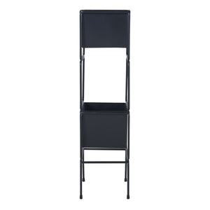 Supporto per 2 Piante Sveio 75,5 x 20 x 20 cm Nero [en.casa]