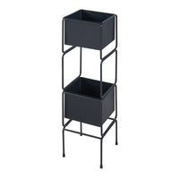 Supporto per 2 Piante Sveio 75,5 x 20 x 20 cm Nero [en.casa]