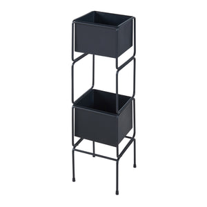 Supporto per 2 Piante Sveio 75,5 x 20 x 20 cm Nero [en.casa]