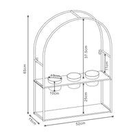 Portapiante Arcuato da Parete Merikarvia 65 x 52 x 15 cm Nero [en.casa]
