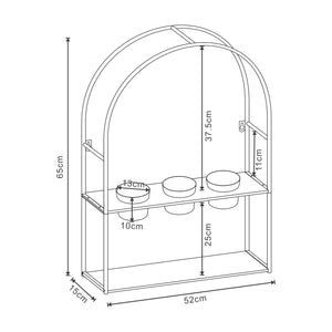 Portapiante Arcuato da Parete Merikarvia 65 x 52 x 15 cm Nero [en.casa]