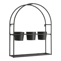 Portapiante Arcuato da Parete Merikarvia 65 x 52 x 15 cm Nero [en.casa]