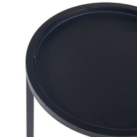 Set Nesodden di 3 Consolle Portavasi con Piano Rotondo Dimensioni Diverse - Metallo Nero [en.casa]