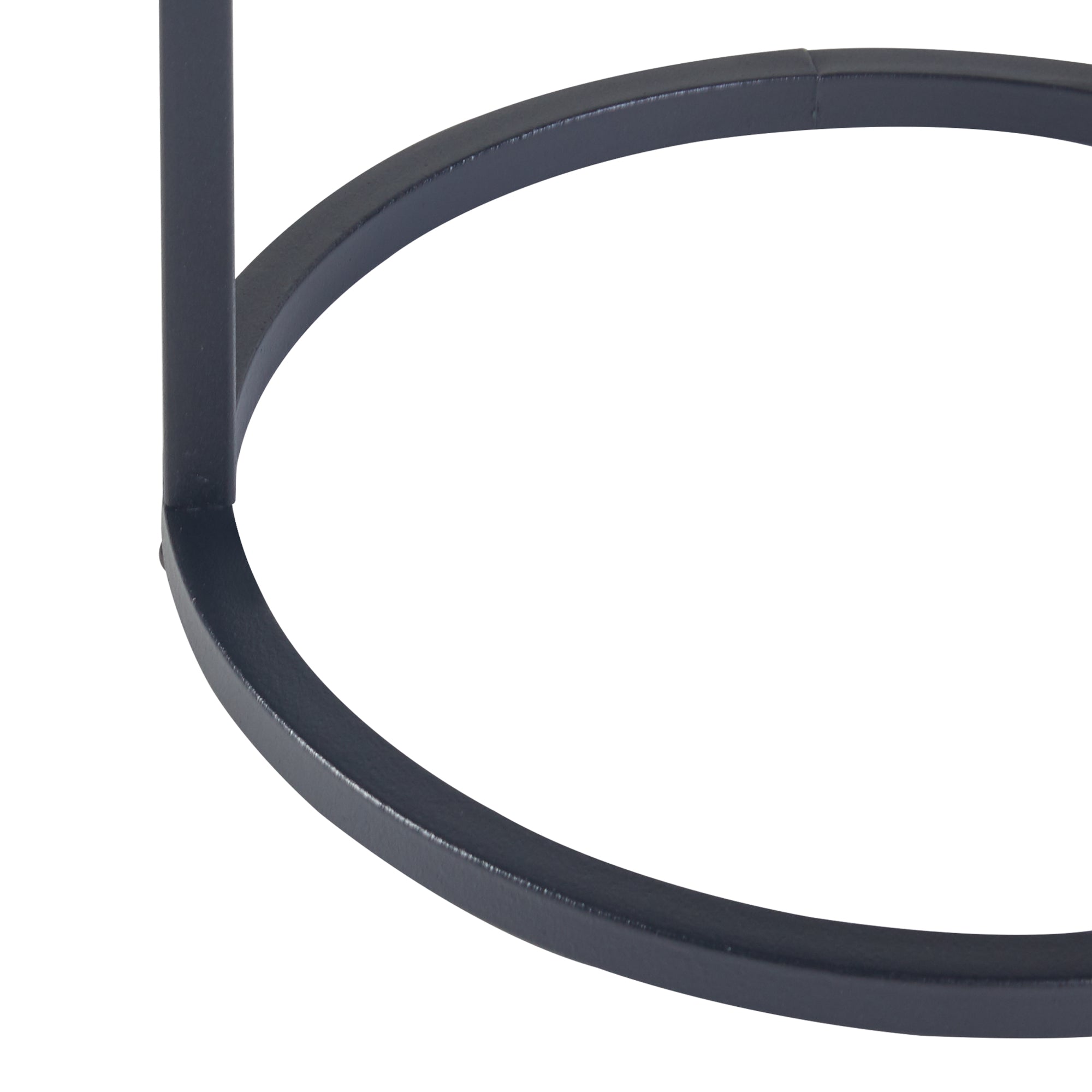 Set Nesodden di 3 Consolle Portavasi con Piano Rotondo Dimensioni Diverse - Metallo Nero [en.casa]