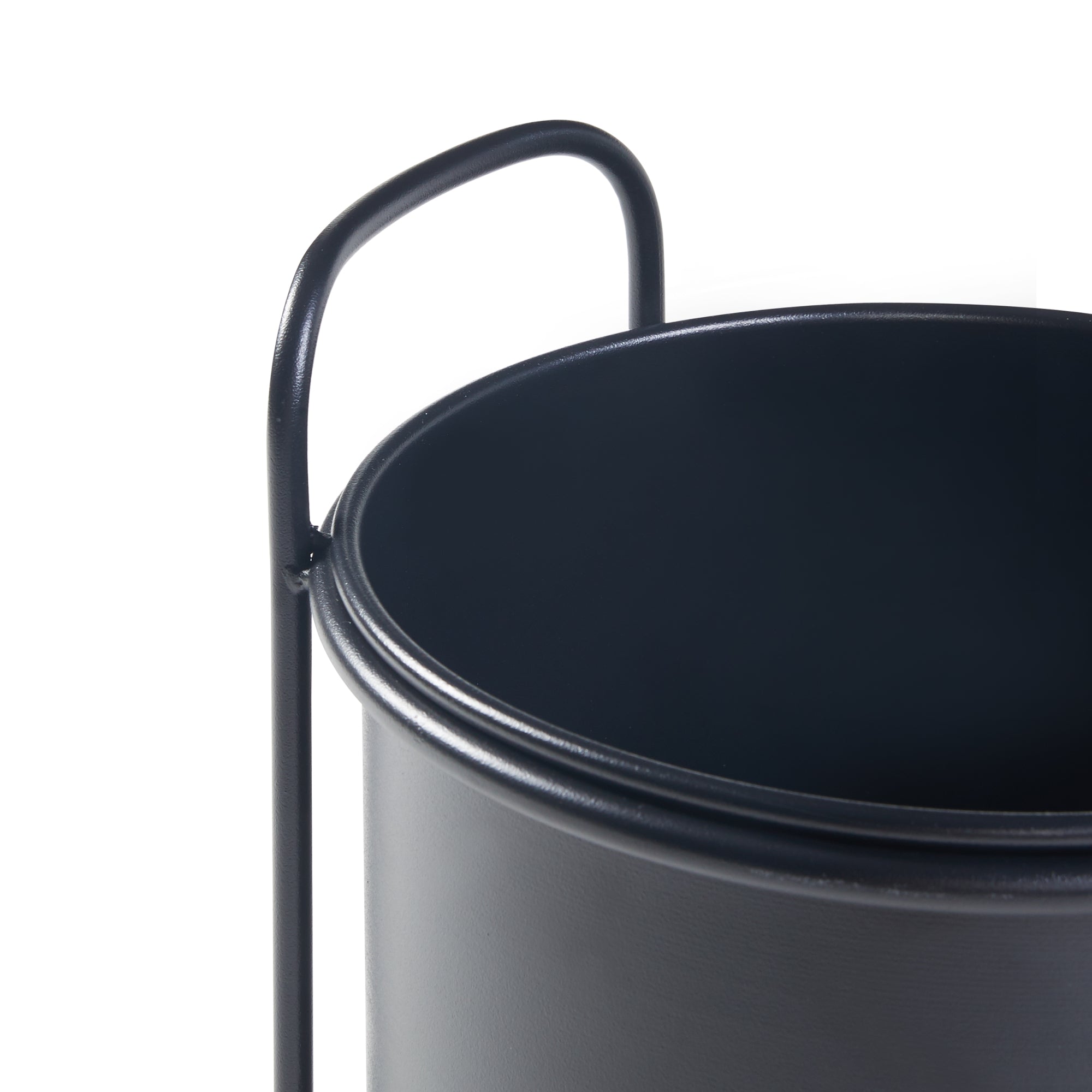 Set Osen di 2 Portapiante Incluso Custodia Cilindrica per Vasi - Metallo Nero [en.casa]