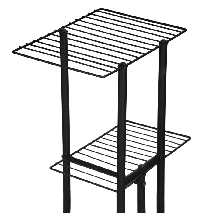 Scaffale Portapiante 'Beek' Mobile Espositore con Ripiani a Rete Organizzatore in Metallo per Vasi e Piante Portafiori -