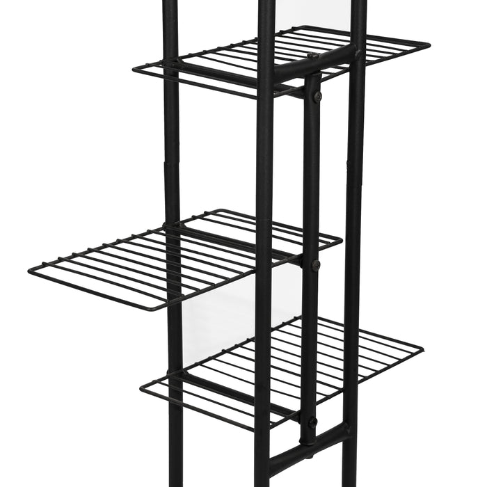 Scaffale Portapiante 'Beek' Mobile Espositore con Ripiani a Rete Organizzatore in Metallo per Vasi e Piante Portafiori -