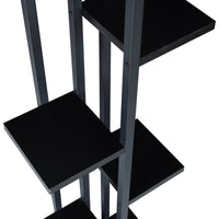 Scaffale Portapiante 'Tohmajärvi' Mobile a Terra con Ripiani Portaoggetti - Nero [en.casa]