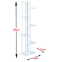 Scaffale Portapiante 'Tohmajärvi' Mobile a Terra con Ripiani Portaoggetti - Bianco [en.casa]