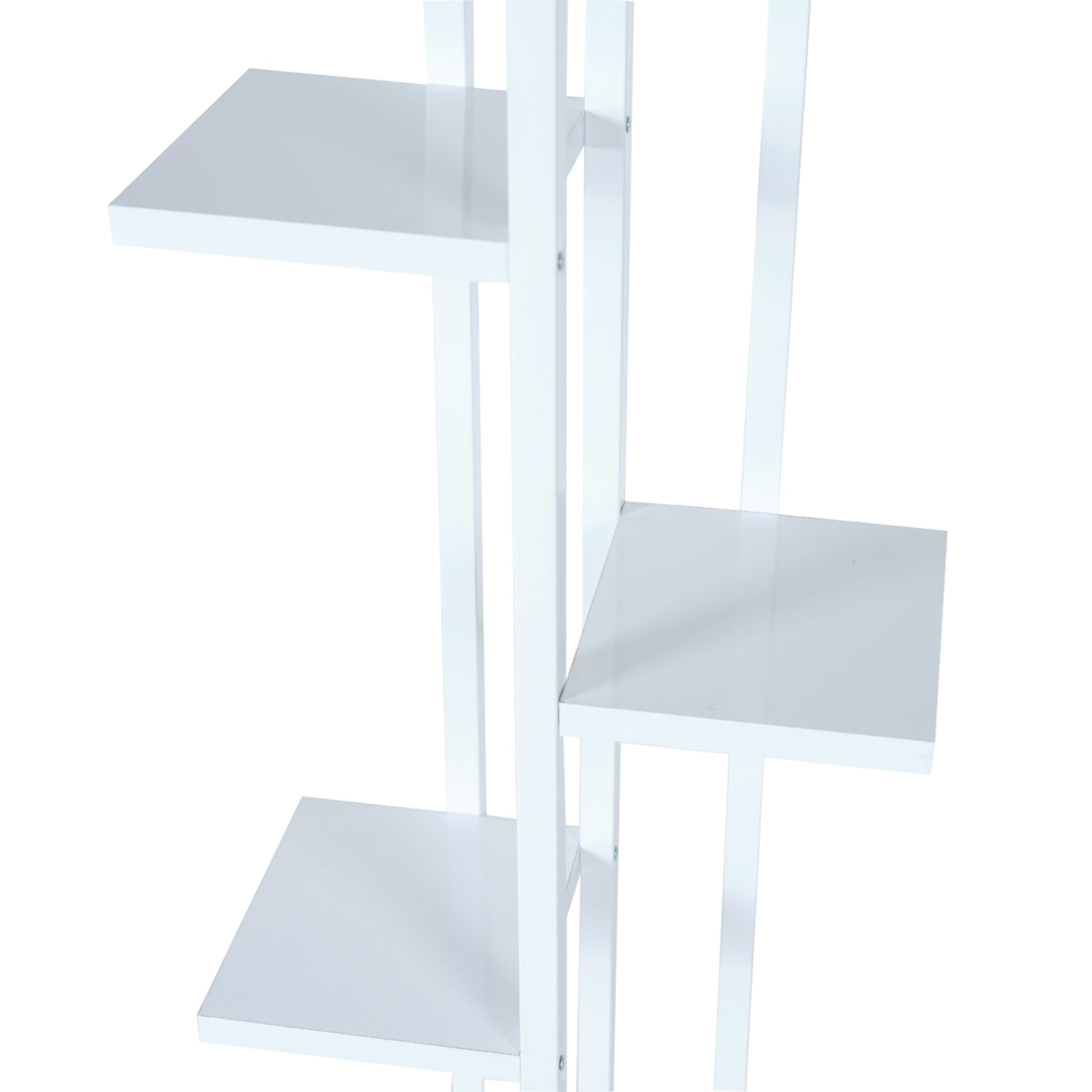 Scaffale Portapiante 'Tohmajärvi' Mobile a Terra con Ripiani Portaoggetti - Bianco [en.casa]