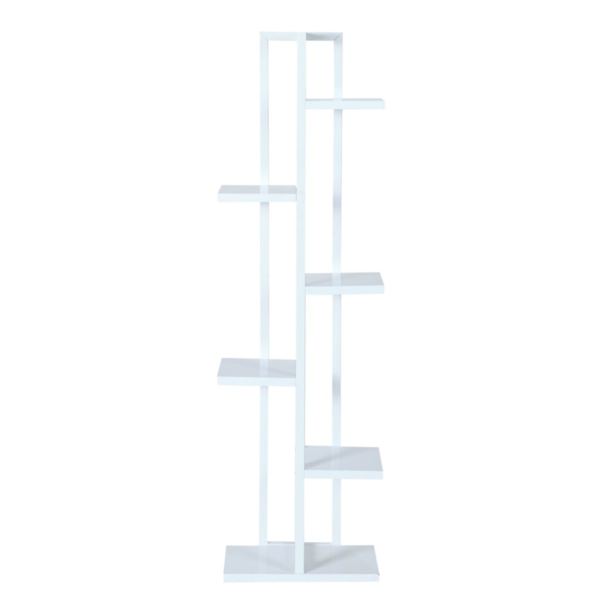 Scaffale Portapiante 'Tohmajärvi' Mobile a Terra con Ripiani Portaoggetti - Bianco [en.casa]