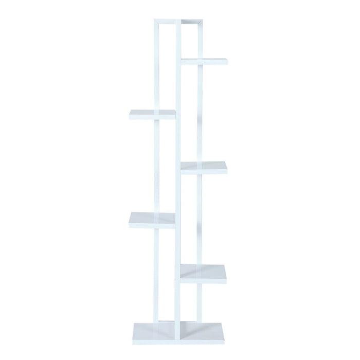 Scaffale Portapiante 'Tohmajärvi' Mobile a Terra con Ripiani Portaoggetti - Bianco [en.casa]