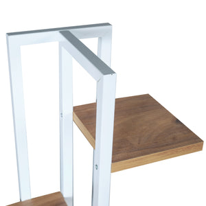 Scaffale Portapiante 'Tohmajärvi' Mobile a Terra con Ripiani Portaoggetti - Bianco/Effetto Noce [en.casa]