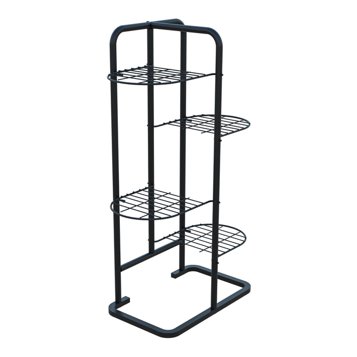 Stand Portapiante Pedersöre a 4 Piani Portavasi in Metallo Nero [en.casa]