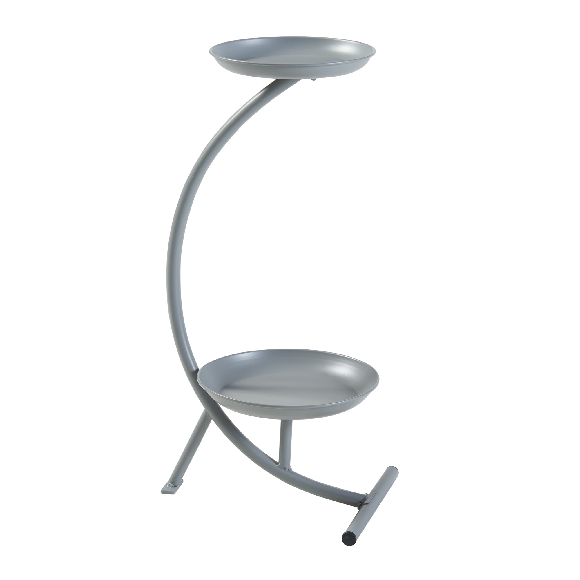 Stand Portapiante Aalten  con 2 Piani Portavasi - Grigio Scuro [en.casa]