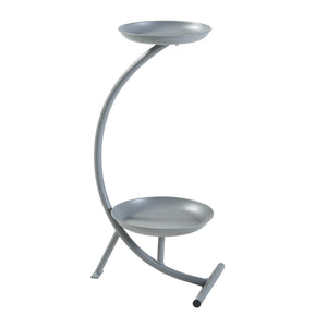 Stand Portapiante Aalten  con 2 Piani Portavasi - Grigio Scuro [en.casa]