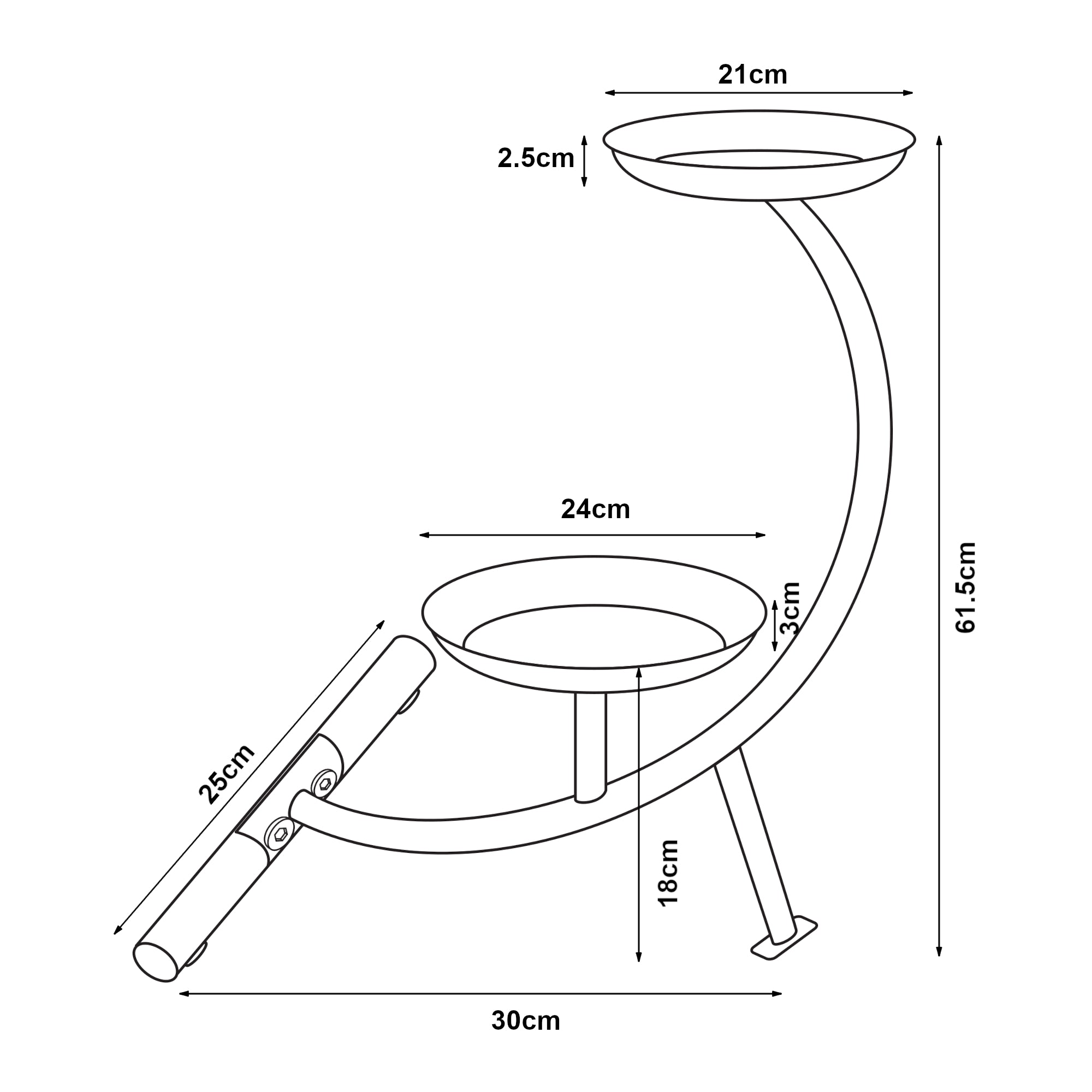 Stand Portapiante Aalten  con 2 Piani Portavasi - Verde [en.casa]