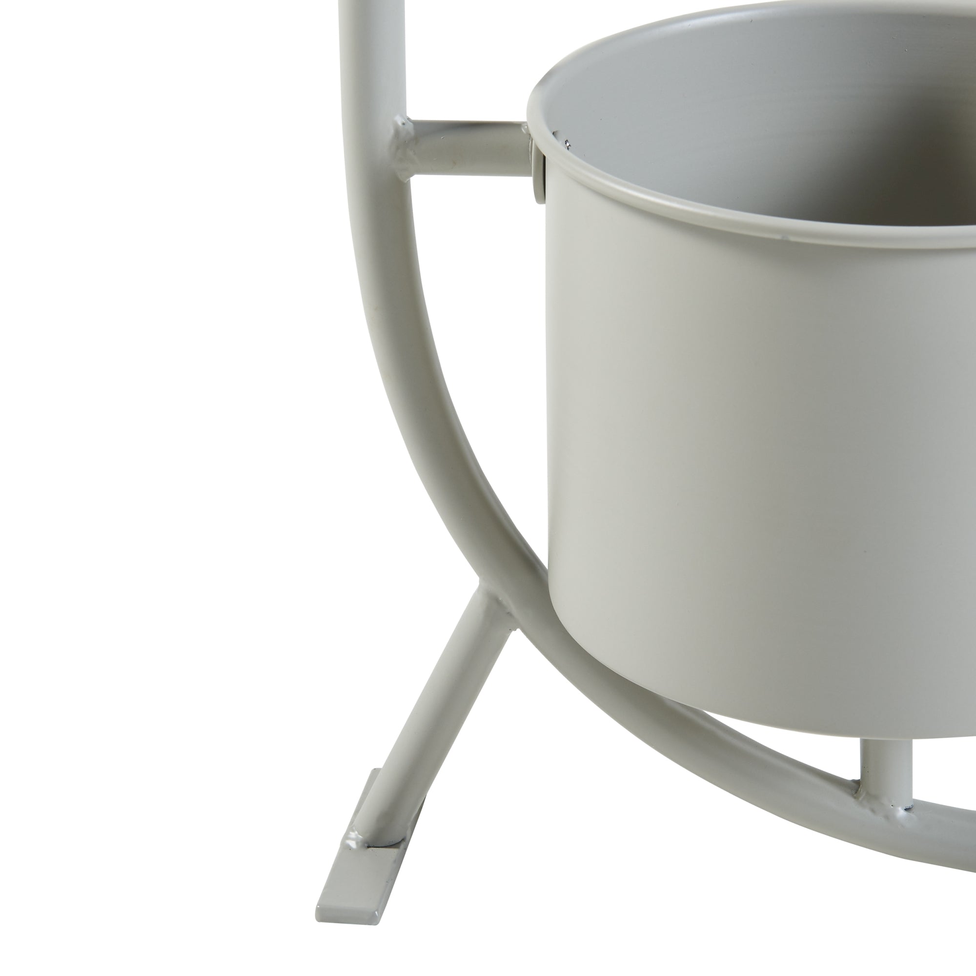 Stand Portapiante Almelo con 2 Portavasi Cilindrici - Grigio Chiaro [en.casa]