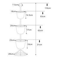 Stand Portapiante Alphen con 3 Vasi - Grigio chiaro [en.casa]