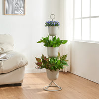 Stand Portapiante Alphen con 3 Vasi - Grigio chiaro [en.casa]