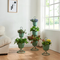 Stand Portapiante Alphen con 1 Vaso - Verde [en.casa]