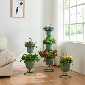 Stand Portapiante Alphen con 1 Vaso - Verde [en.casa]